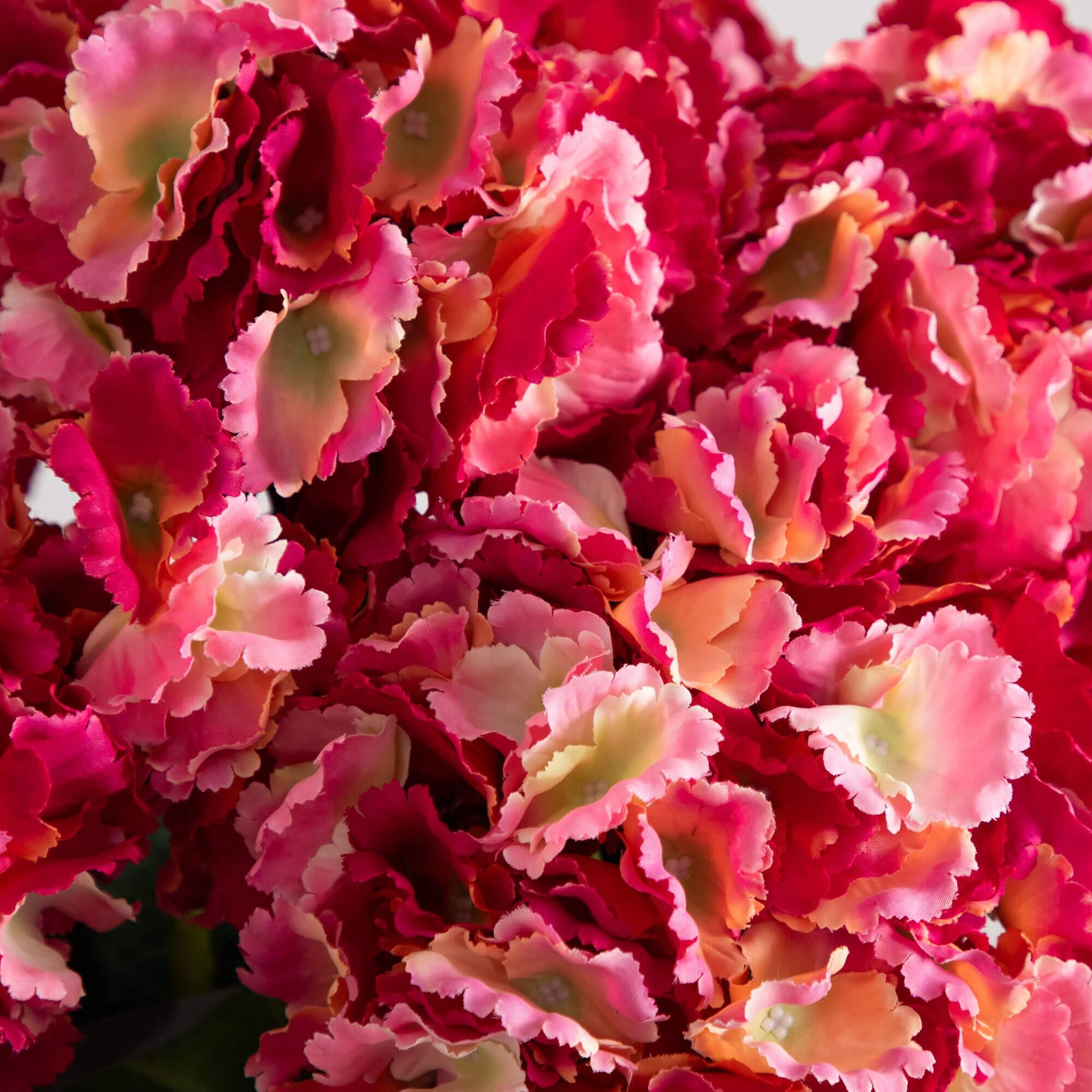 20" Pink Artificial Hydrangea Arrangement in Glass Vase